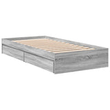 Cadre de lit avec tiroirs sans matelas sonoma gris 90x200 cm