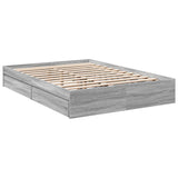 Cadre de lit avec tiroirs sans matelas sonoma gris 140x190 cm