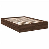 Cadre de lit avec tiroirs sans matelas chêne marron 140x190 cm