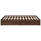 Cadre de lit avec tiroirs sans matelas chêne marron 140x190 cm