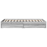 Cadre de lit avec tiroirs sans matelas sonoma gris 90x190 cm