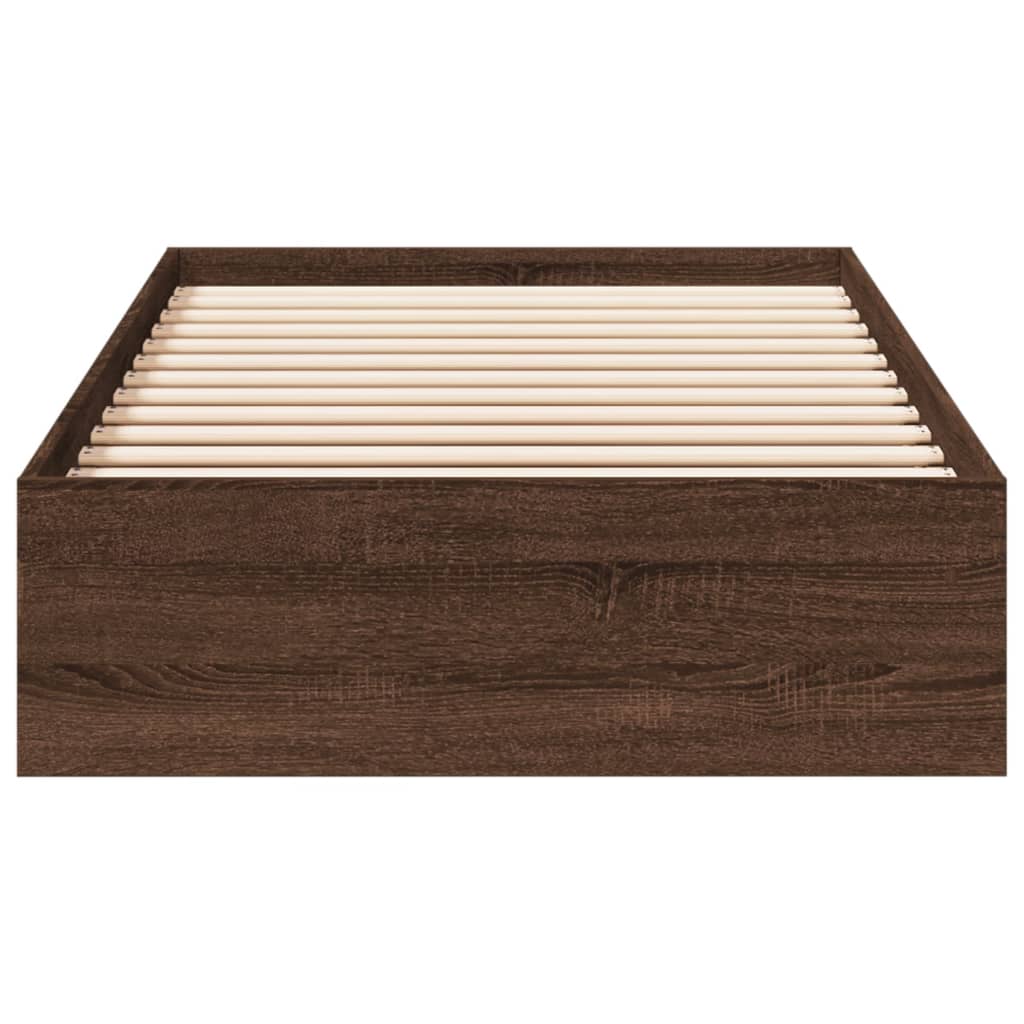 Cadre de lit avec tiroirs sans matelas chêne marron 90x190 cm