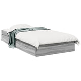 Cadre de lit avec tiroirs sans matelas sonoma gris 75x190 cm