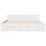 Bed frame with drawers without mattress white 140x200 cm