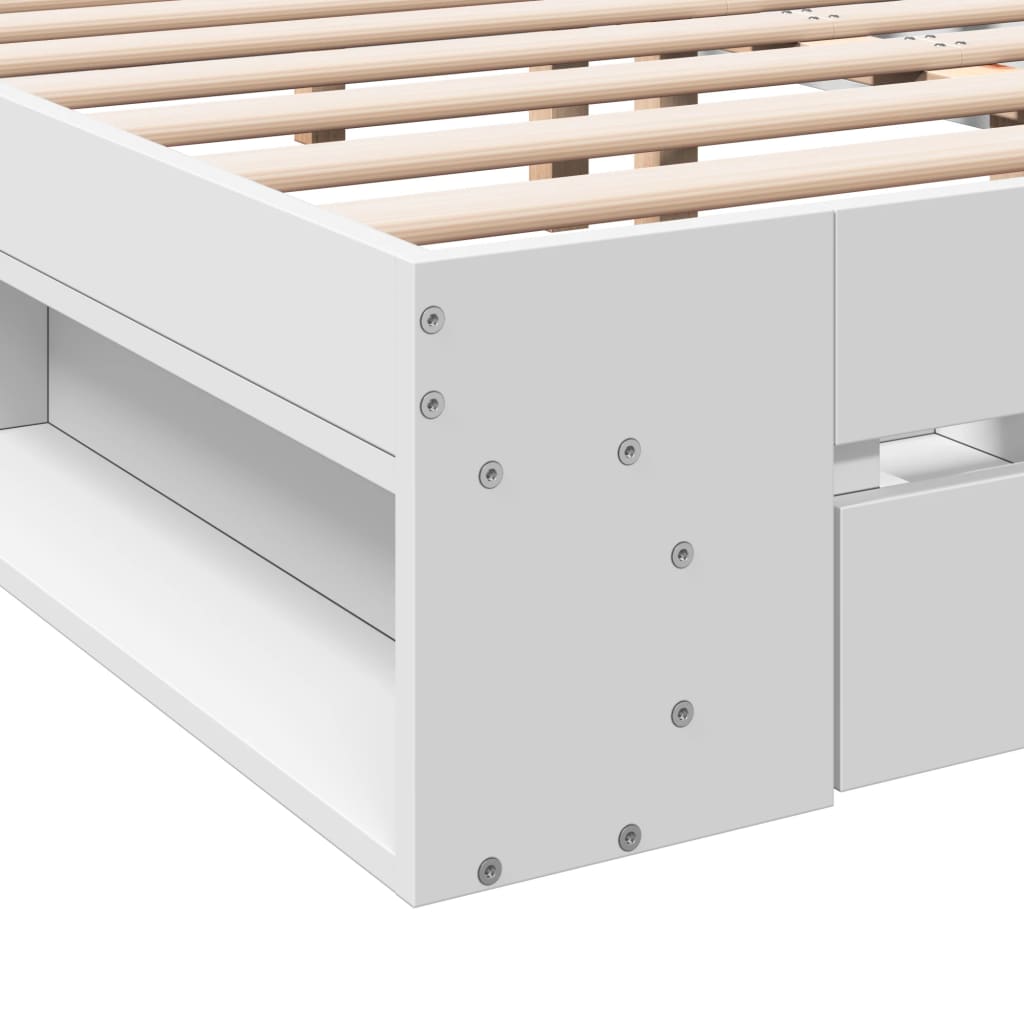 Bed frame with drawers without mattress white 140x200 cm