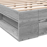 Cadre de lit avec tiroirs sans matelas sonoma gris 140x190 cm