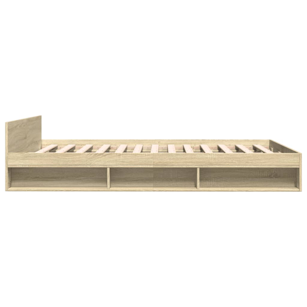 Bed frame with drawers without mattress sonoma oak 135x190 cm