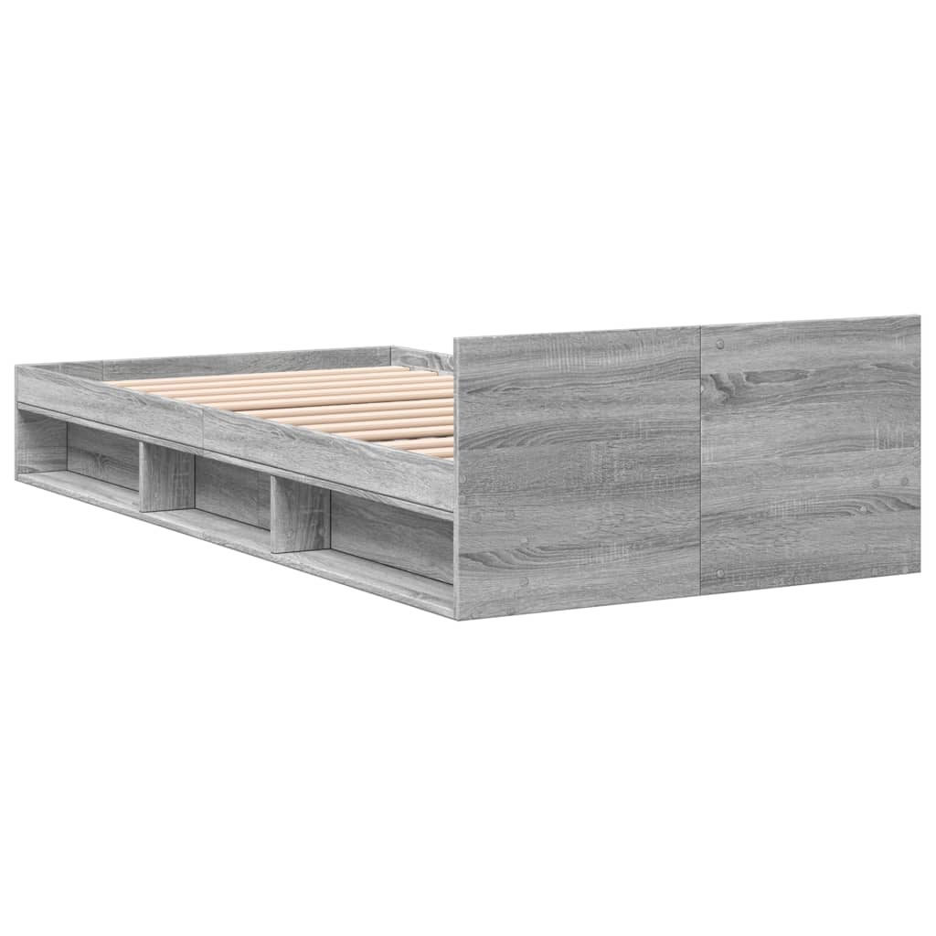 Cadre de lit avec tiroir sans matelas sonoma gris 90x190 cm