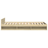 Bed frame with drawer without mattress sonoma oak 100x200 cm