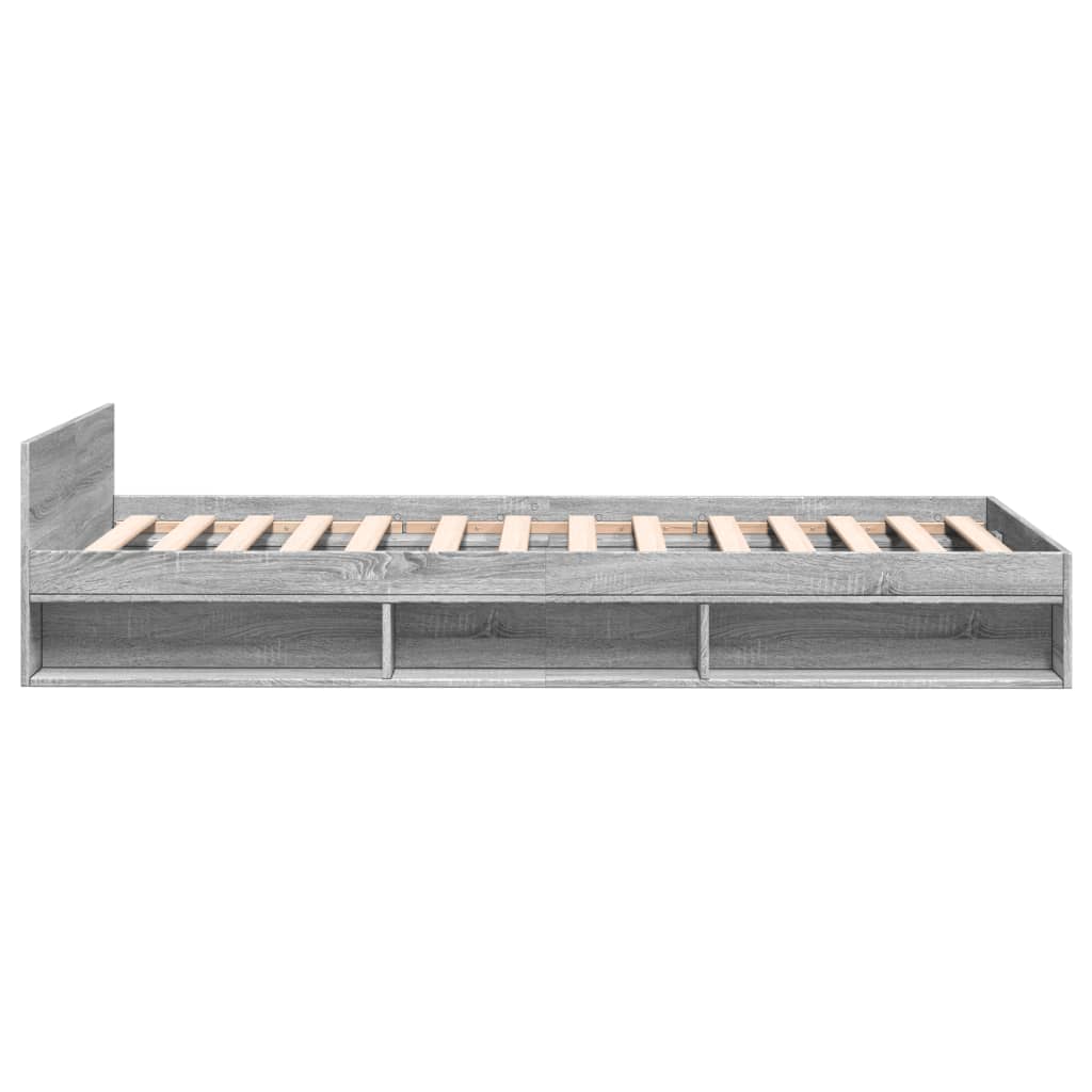 Cadre de lit avec tiroir sans matelas sonoma gris 75x190 cm