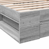 Cadre de lit avec tiroir sans matelas sonoma gris 75x190 cm