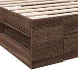 Cadre de lit avec tiroir sans matelas chêne marron 75x190 cm