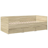 Day bed with drawers without mattress sonoma oak 100x200 cm