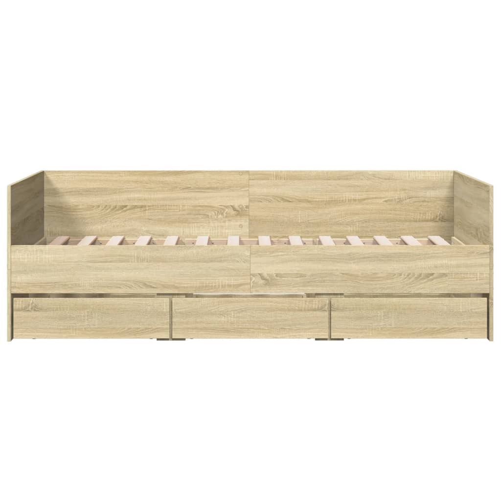 Day bed with drawers without mattress sonoma oak 100x200 cm