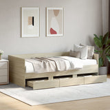 Day bed with drawers without mattress sonoma oak 100x200 cm