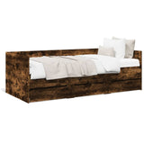 Day bed with drawers without mattress smoked oak 100x200 cm