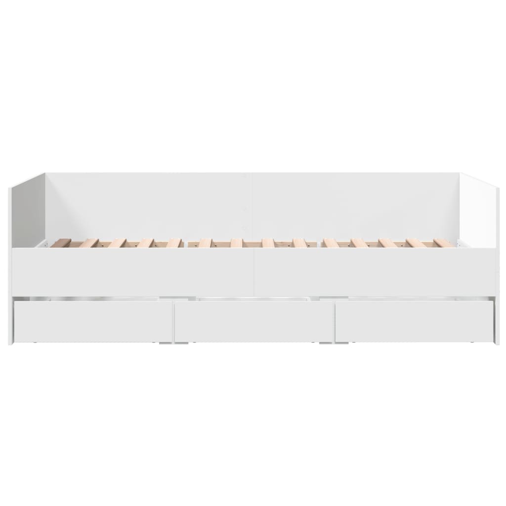 Day bed with drawers without mattress white 90x200 cm