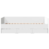 Day bed with drawers without mattress white 90x200 cm