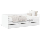 Day bed with drawers without mattress white 90x190 cm