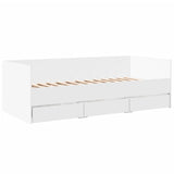 Day bed with drawers without mattress white 90x190 cm