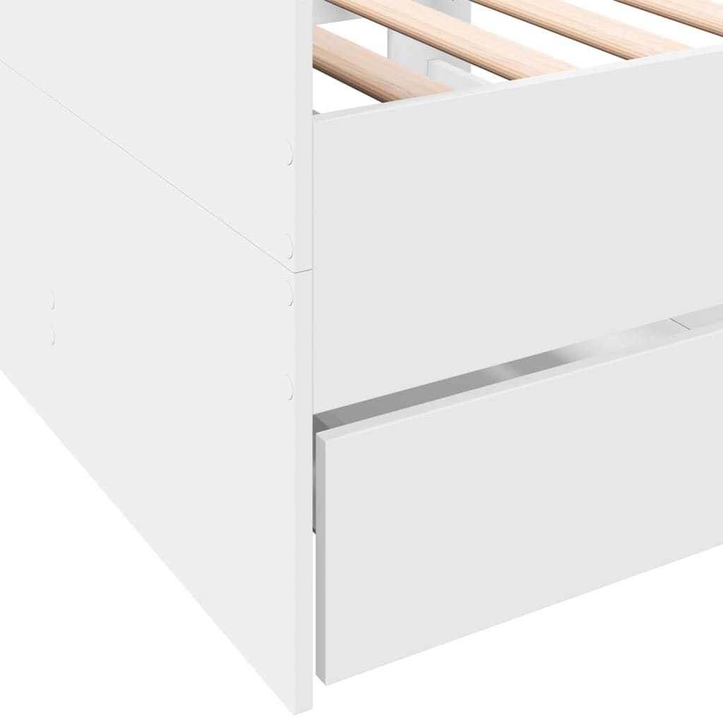 Day bed with drawers without mattress white 90x190 cm