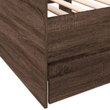 Day bed with drawers without mattress brown oak 75x190 cm