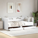 Day bed with drawers without mattress white 100x200 cm