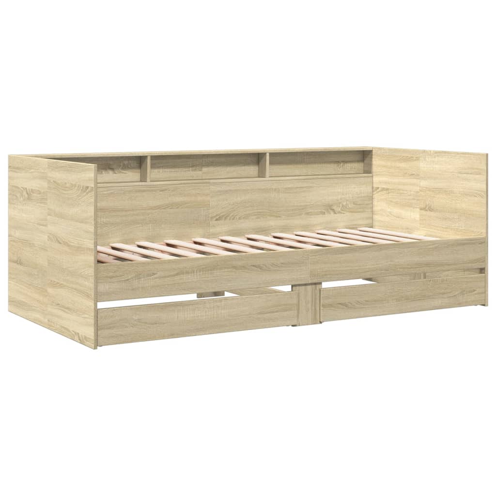 Day bed with drawers without mattress sonoma oak 100x200 cm