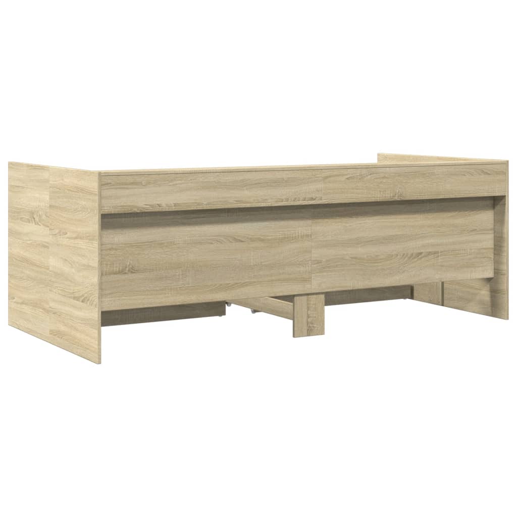 Day bed with drawers without mattress sonoma oak 100x200 cm