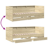 Day bed with drawers without mattress sonoma oak 100x200 cm