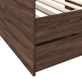 Day bed with drawers without mattress brown oak 100x200 cm