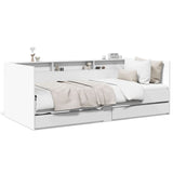 Day bed with drawers without mattress white 90x200 cm