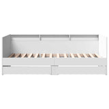 Day bed with drawers without mattress white 90x200 cm