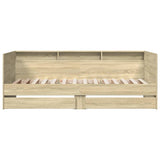 Day bed with drawers without mattress sonoma oak 90x200 cm