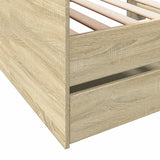 Day bed with drawers without mattress sonoma oak 90x200 cm