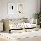 Day bed with drawers without mattress sonoma oak 90x200 cm