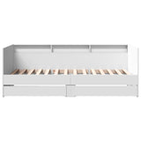 Day bed with drawers without mattress white 90x190 cm