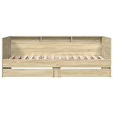 Day bed with drawers without mattress sonoma oak 90x190 cm