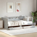 Day bed with drawers without mattress concrete gray 90x190 cm