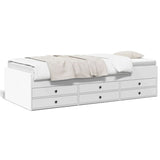 Day bed with drawers without mattress white 100x200 cm