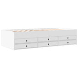 Day bed with drawers without mattress white 100x200 cm