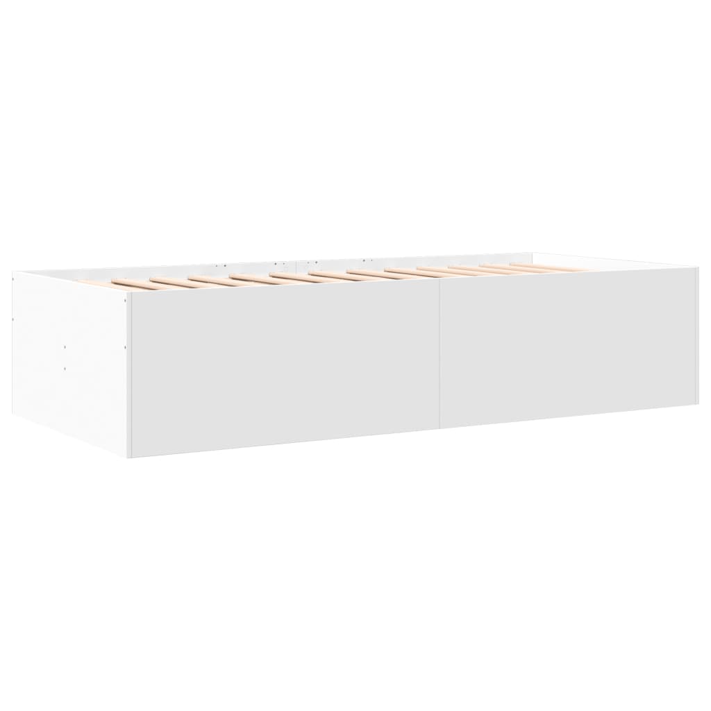 Day bed with drawers without mattress white 100x200 cm