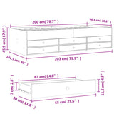 Day bed with drawers without mattress white 100x200 cm