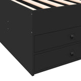 Day bed with drawers without mattress black 100x200 cm