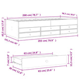 Day bed with drawers without mattress black 100x200 cm