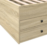 Day bed with drawers without mattress sonoma oak 100x200 cm