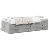 Day bed with drawers without mattress concrete gray 100x200 cm