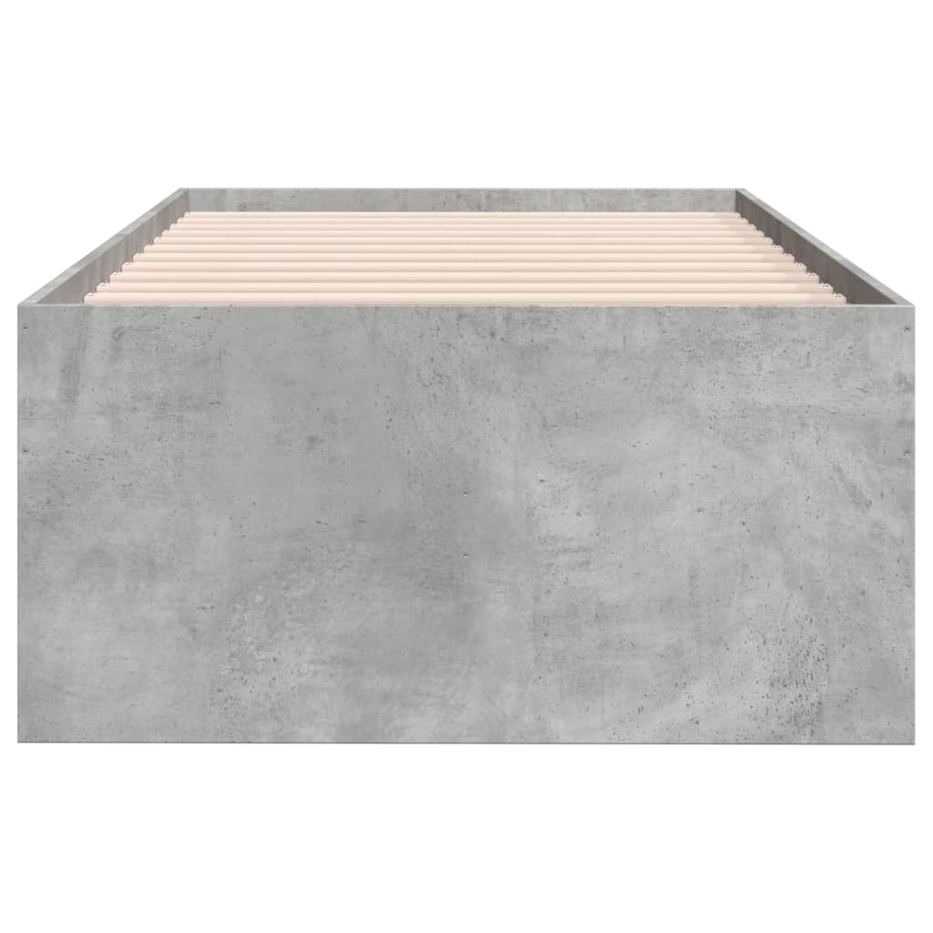 Day bed with drawers without mattress concrete gray 100x200 cm