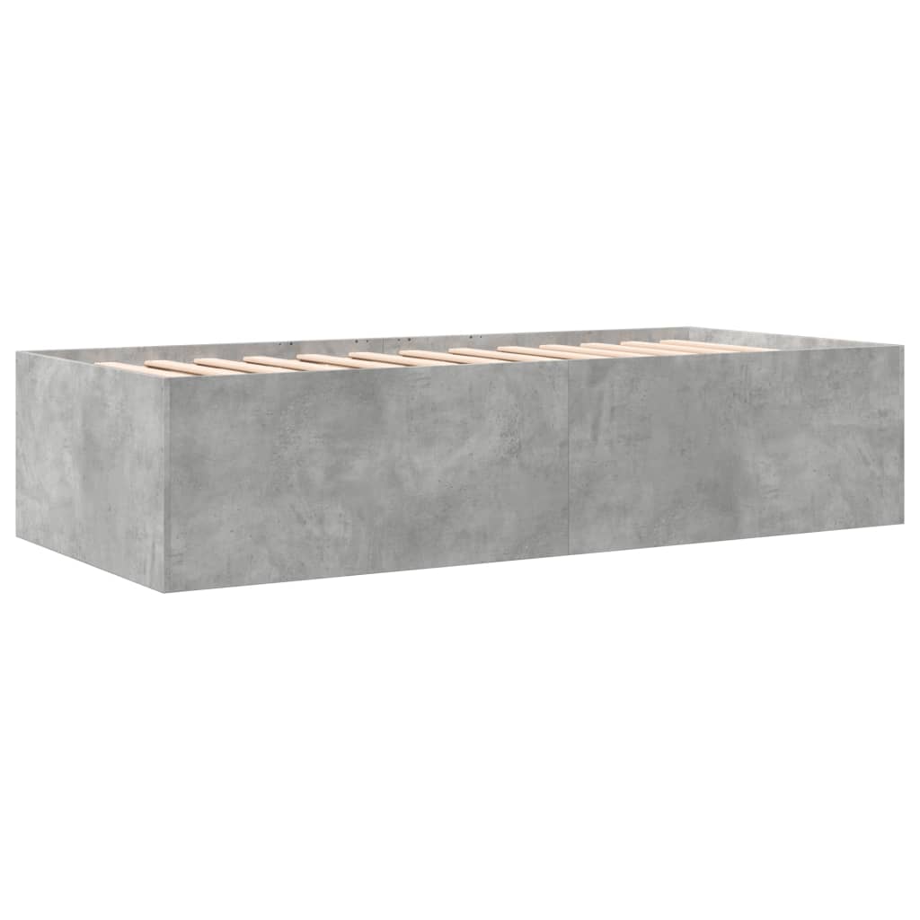 Day bed with drawers without mattress concrete gray 100x200 cm