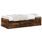 Day bed with drawers without mattress smoked oak 100x200 cm